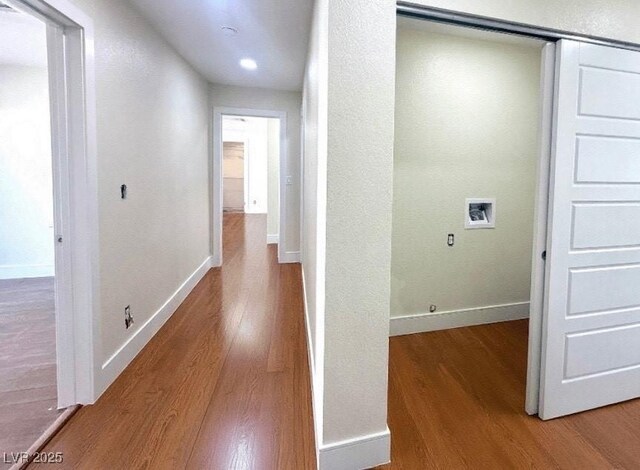 612 Brush St, Las Vegas, NV 89107 - hall with wood finished floors and recessed lighting