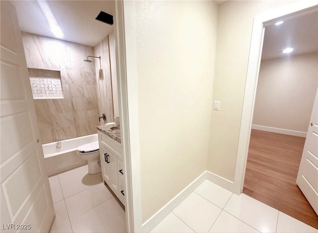 612 Brush St, Las Vegas, NV 89107 - bathroom with tile patterned flooring, vanity, and tub / shower combination