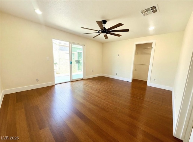 612 Brush St, Las Vegas, NV 89107 - unfurnished room featuring ceiling fan, dark wood finished floors, and recessed lighting