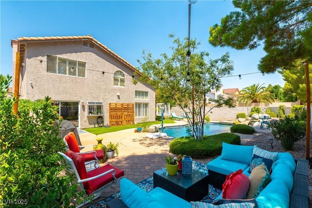 3024 Pier Harbor Dr, Las Vegas, NV 89117 - view of patio featuring an outdoor living space and an outdoor pool