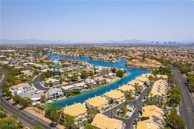 3024 Pier Harbor Dr, Las Vegas, NV 89117 - aerial view of residential area featuring a water and mountain view