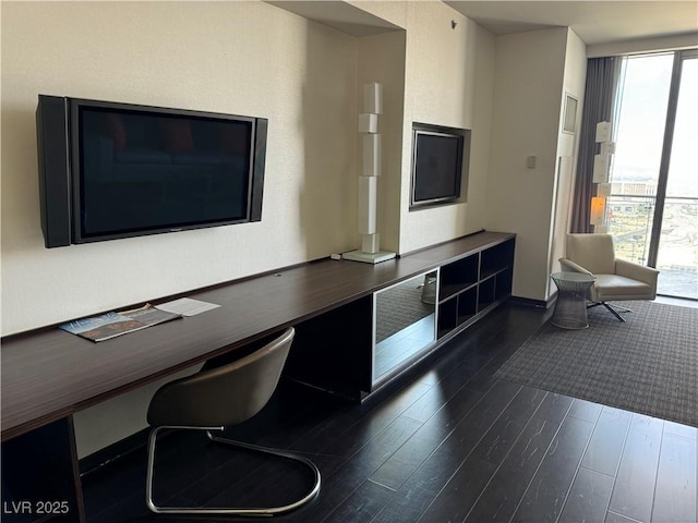 4381 W Flamingo Rd Unit 3708, Las Vegas, NV 89103 - office featuring dark wood-style flooring and a wall of windows