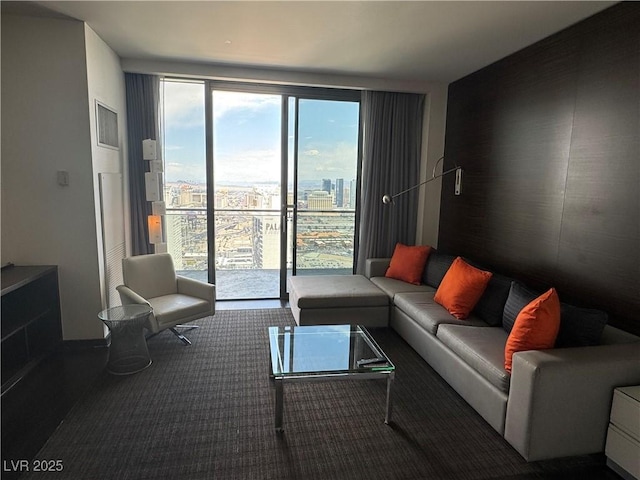 4381 W Flamingo Rd Unit 3708, Las Vegas, NV 89103 - living room with carpet flooring and a view of city