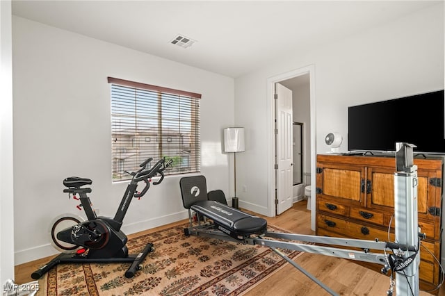 2310 Malaga Peak St, Las Vegas, NV 89135 - exercise room with light wood finished floors and baseboards