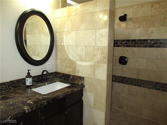 10013 Solid Lime St, Las Vegas, NV 89183 - full bath with a tile shower and vanity