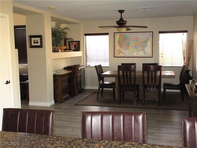 10013 Solid Lime St, Las Vegas, NV 89183 - dining room featuring wood finished floors and a ceiling fan