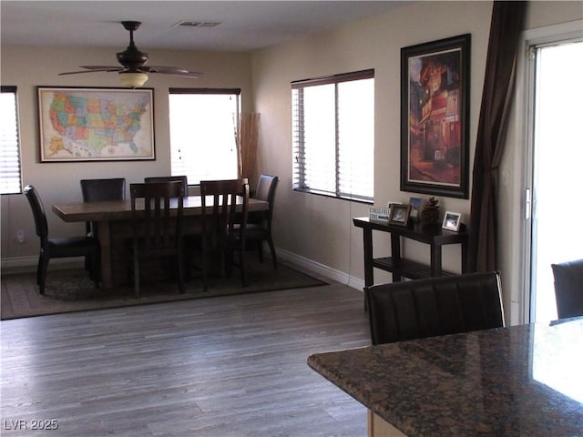 10013 Solid Lime St, Las Vegas, NV 89183 - dining room featuring wood finished floors and ceiling fan