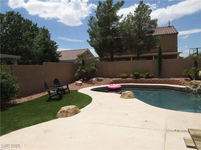 10013 Solid Lime St, Las Vegas, NV 89183 - view of swimming pool with a fenced backyard and a patio