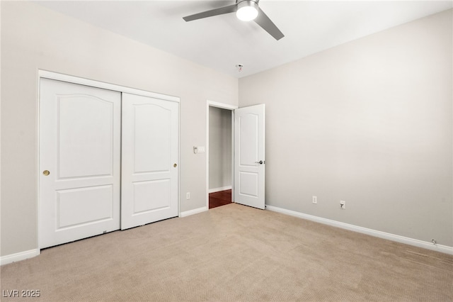 1800 Aztec Cliffs Ct, Las Vegas, NV 89128 - unfurnished bedroom with light colored carpet, a closet, and a ceiling fan