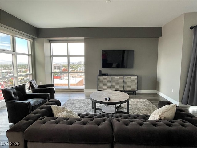 150 Las Vegas Blvd Unit 1115, Las Vegas, NV 89101 - living area featuring wood finished floors and baseboards