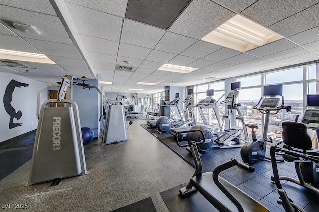 150 Las Vegas Blvd Unit 1115, Las Vegas, NV 89101 - exercise room with a paneled ceiling