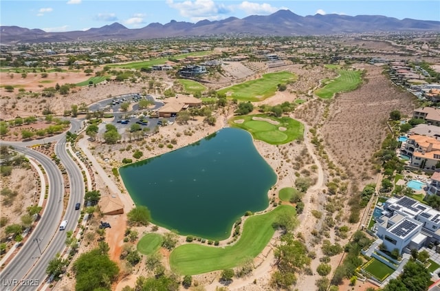 1312 Autumn Wind Way, Henderson, NV 89052 - aerial perspective of suburban area with a water and mountain view and a local golf course