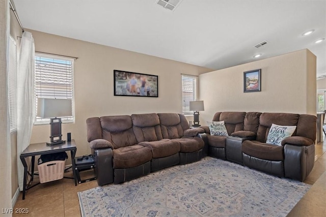 4928 Corsica Island St, North Las Vegas, NV 89031 - living room with light tile patterned flooring and recessed lighting