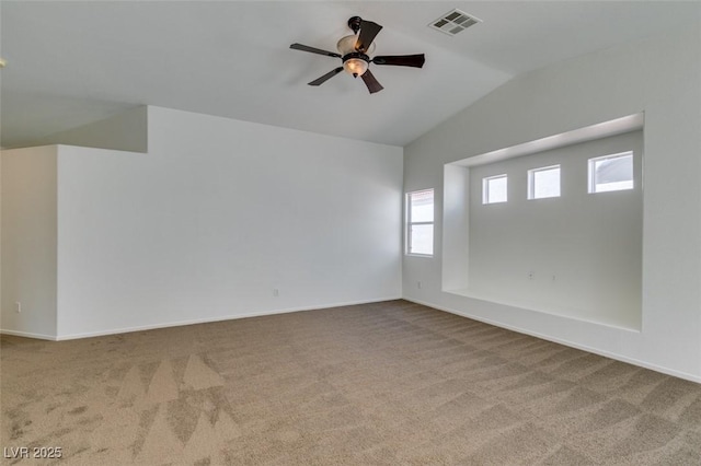352 River Glider Ave, North Las Vegas, NV 89084 - carpeted empty room featuring vaulted ceiling and a ceiling fan
