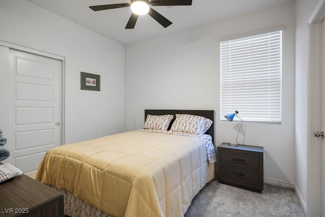 9740 Redwood Cascade St, Las Vegas, NV 89143 - bedroom featuring light colored carpet and ceiling fan