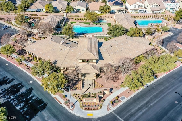 10633 Mount Blackburn Ave, Las Vegas, NV 89166 - aerial view of property and surrounding area featuring a pool