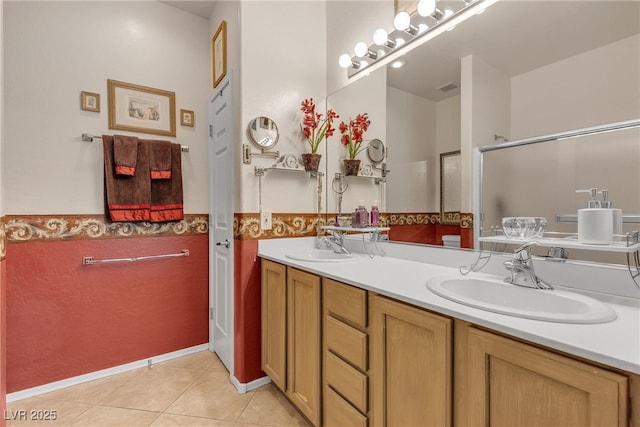 2404 Willow Wren Dr, North Las Vegas, NV 89084 - bathroom featuring tile patterned floors and double vanity