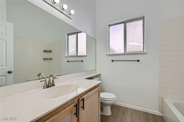 4616 Silversword Ave, North Las Vegas, NV 89032 - bathroom with vanity, wood finished floors, and shower / tub combination