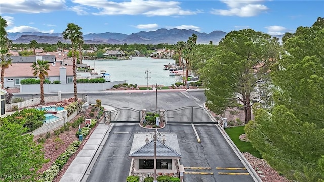 3080 Yankee Clipper Dr, Las Vegas, NV 89117 - water view featuring a gate and a mountainous background