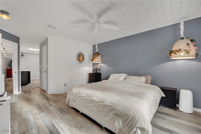 3080 Yankee Clipper Dr, Las Vegas, NV 89117 - bedroom featuring light wood-style flooring, ceiling fan, and wood ceiling