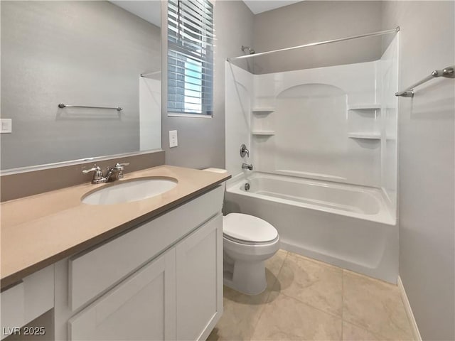 3499 Brezine Ave, Henderson, NV 89044 - bathroom with tub / shower combination, vanity, and tile patterned floors