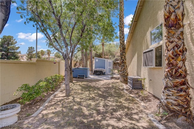7401 Red Swallow St, Las Vegas, NV 89131 - fenced backyard with a shed