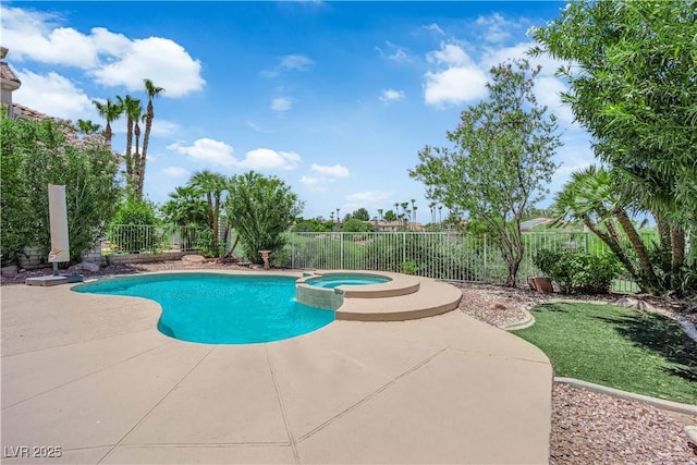 56 Grossinger Ct, Henderson, NV 89074 - view of pool with a patio, a fenced backyard, and a pool with connected hot tub