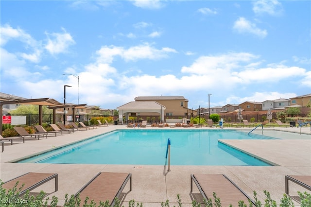 7107 Calvert Cliffs St, North Las Vegas, NV 89084 - community pool featuring a residential view, a gazebo, and a patio area