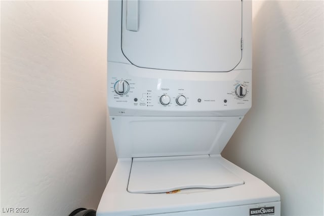 7107 Calvert Cliffs St, North Las Vegas, NV 89084 - washroom featuring stacked washer / drying machine