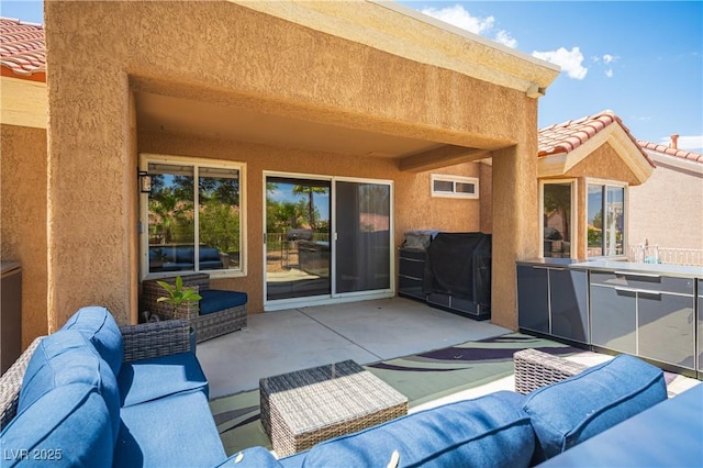 2548 Tumble Brook Dr, Las Vegas, NV 89134 - view of patio / terrace with an outdoor living space and a sink
