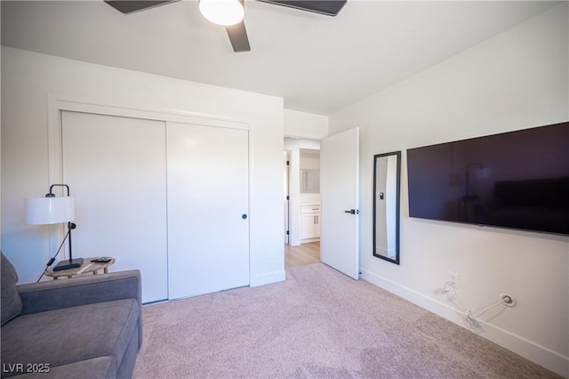 2548 Tumble Brook Dr, Las Vegas, NV 89134 - bedroom featuring carpet flooring, a closet, and ceiling fan