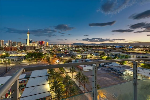200 Hoover Ave Unit 903, Las Vegas, NV 89101 - balcony at dusk featuring a city view