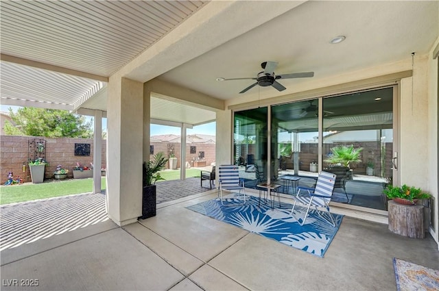 3605 Greenbriar Bluff Ave, North Las Vegas, NV 89081 - view of patio with a ceiling fan