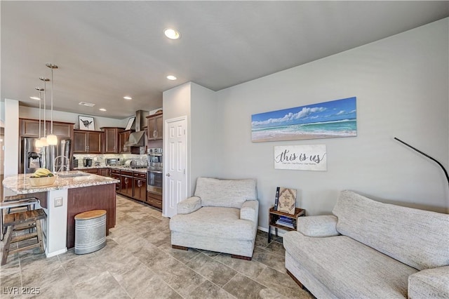 3605 Greenbriar Bluff Ave, North Las Vegas, NV 89081 - living room featuring recessed lighting