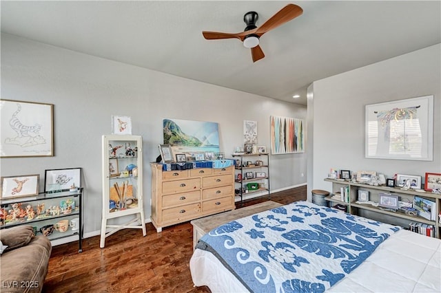 3605 Greenbriar Bluff Ave, North Las Vegas, NV 89081 - bedroom with wood finished floors and a ceiling fan