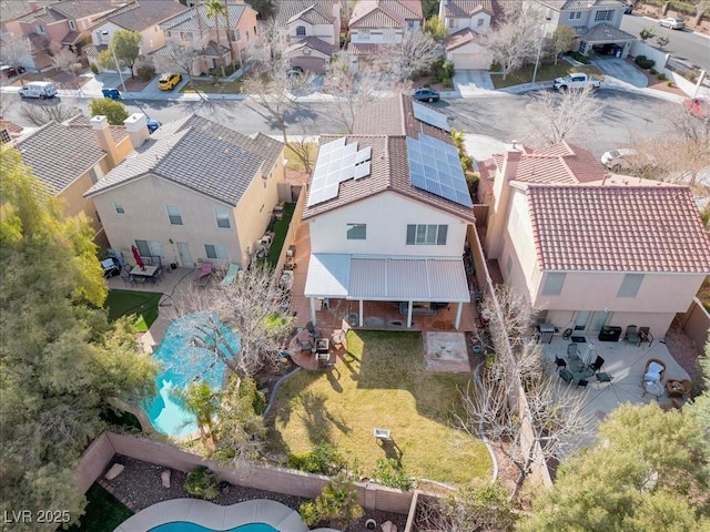 9836 La Vid Ct, Las Vegas, NV 89117 - aerial view of residential area featuring a pool