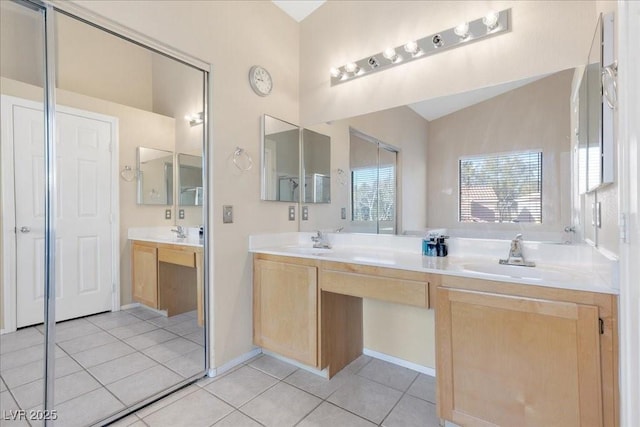 9836 La Vid Ct, Las Vegas, NV 89117 - bathroom featuring double vanity and tile patterned flooring