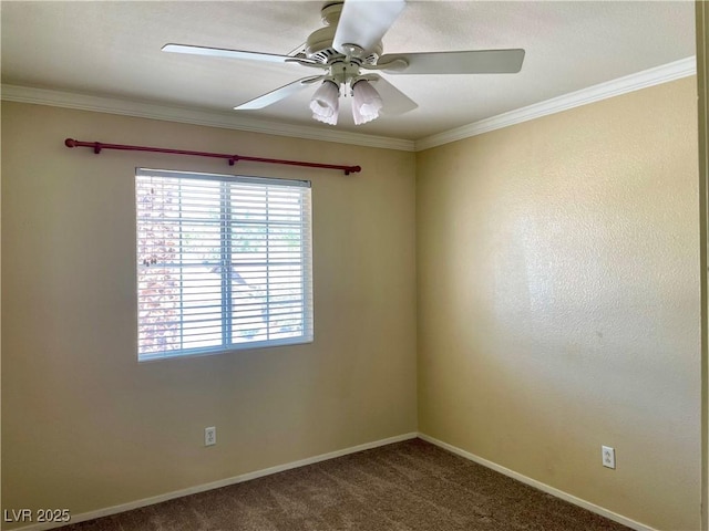 164 Swale Ln, Las Vegas, NV 89144 - carpeted empty room featuring a ceiling fan and crown molding