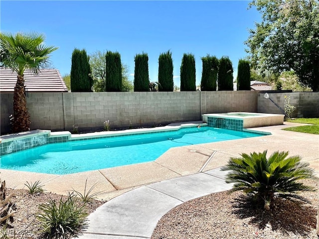164 Swale Ln, Las Vegas, NV 89144 - view of swimming pool with an in-ground hot tub and a fenced backyard