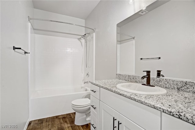 7546 Cooks Meadow St, North Las Vegas, NV 89084 - full bathroom with vanity, shower / bathtub combination, and wood finished floors