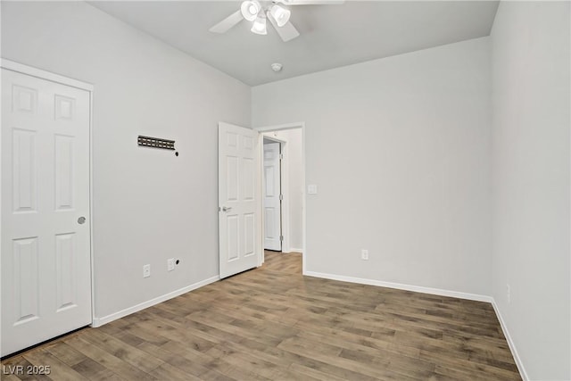 7546 Cooks Meadow St, North Las Vegas, NV 89084 - unfurnished bedroom featuring wood finished floors and ceiling fan