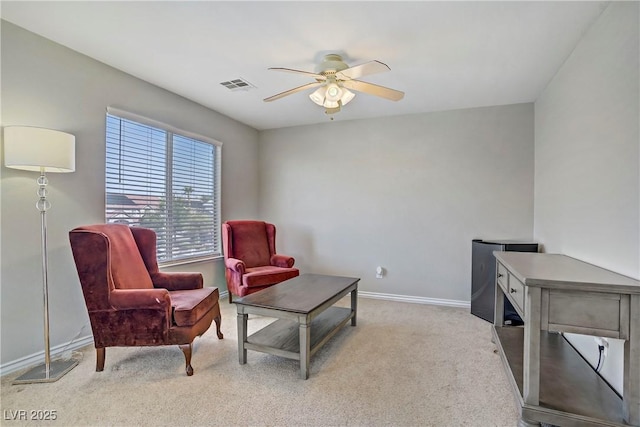 229 Wellspring Ave, Las Vegas, NV 89183 - living area featuring a ceiling fan and carpet floors