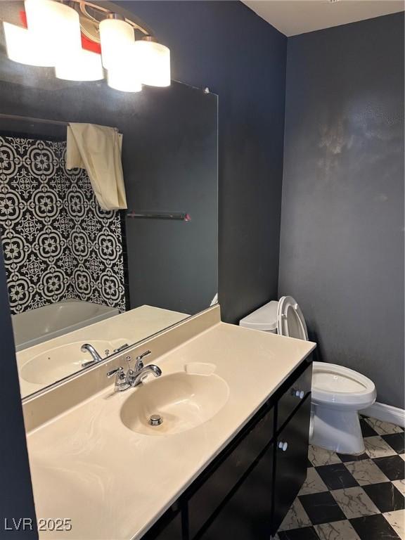 4241 Gannet Cir Unit 202, Las Vegas, NV 89103 - bathroom with vanity, tile patterned floors, and shower / tub combo