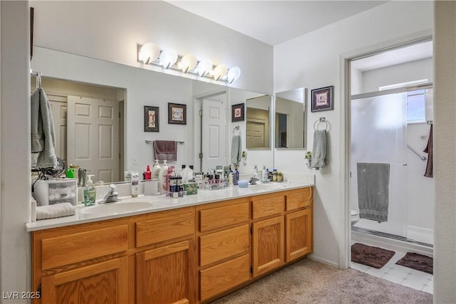2441 Banora Point Dr, Las Vegas, NV 89134 - bathroom featuring double vanity and a stall shower