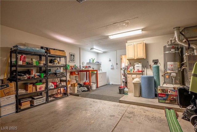 2441 Banora Point Dr, Las Vegas, NV 89134 - basement with strapped water heater and washer and clothes dryer