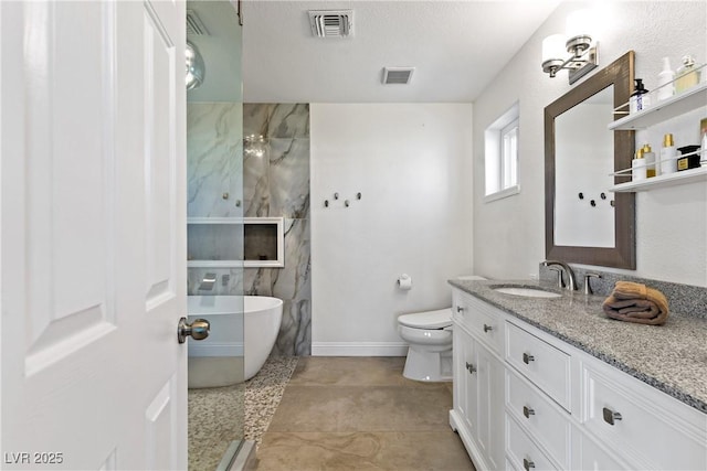 3890 Quadrel St, Las Vegas, NV 89129 - bathroom featuring a freestanding tub, vanity, and a shower