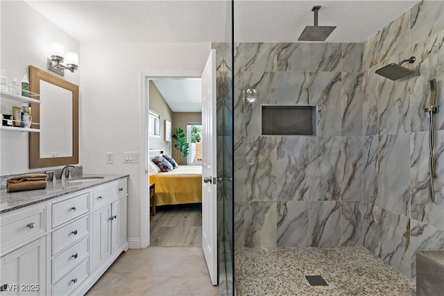 3890 Quadrel St, Las Vegas, NV 89129 - ensuite bathroom with a marble finish shower and vanity