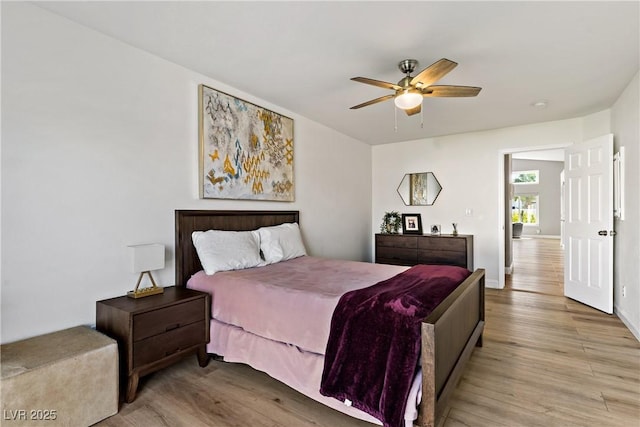 3890 Quadrel St, Las Vegas, NV 89129 - bedroom featuring light wood-style floors and a ceiling fan