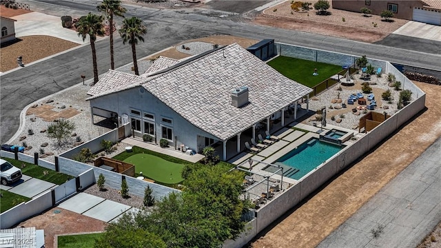 3890 Quadrel St, Las Vegas, NV 89129 - aerial view of property and surrounding area featuring a pool area