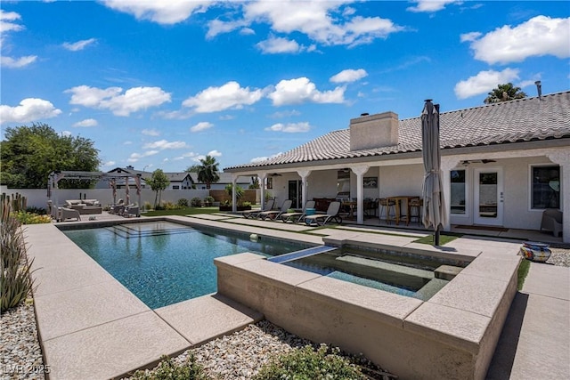 3890 Quadrel St, Las Vegas, NV 89129 - view of swimming pool featuring a patio and a pool with connected hot tub